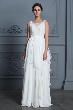 Robe de mariée avec chiffon de lotus jusqu'au sol ligne a sucré