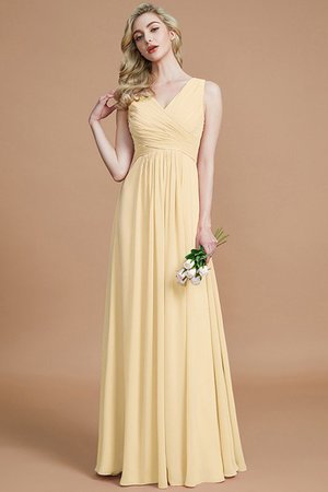 Robe demoiselle d'honneur fermeutre eclair manche nulle ruché ligne a avec chiffon