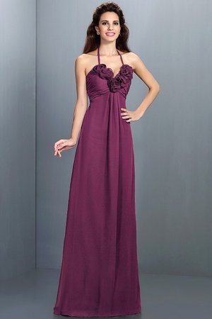 Robe demoiselle d'honneur naturel avec fleurs dénudé ligne a de princesse