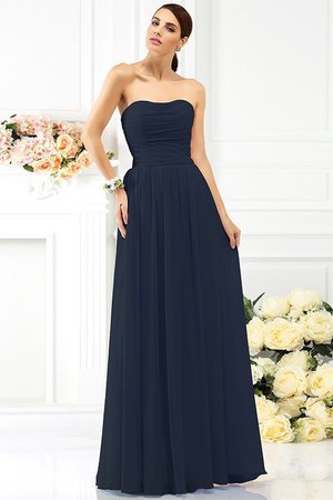 Robe demoiselle d'honneur avec zip de bustier en chiffon manche nulle jusqu'au sol