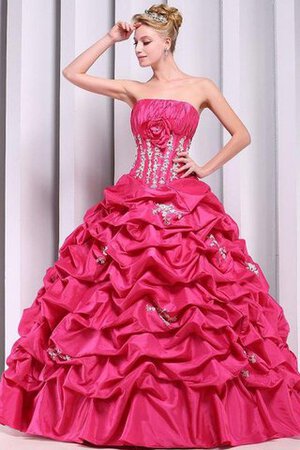 Robe de quinceanera naturel en satin avec lacets avec perle de mode de bal