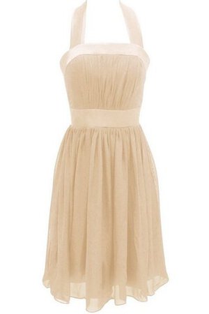 Robe demoiselle d'honneur naturel plissage de dos nu en chiffon manche nulle