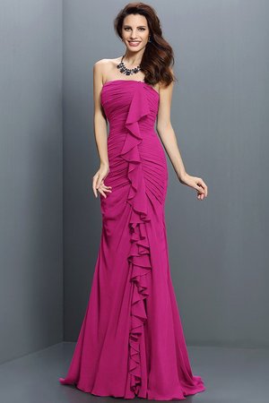 Robe demoiselle d'honneur longue avec chiffon de bustier manche nulle de sirène