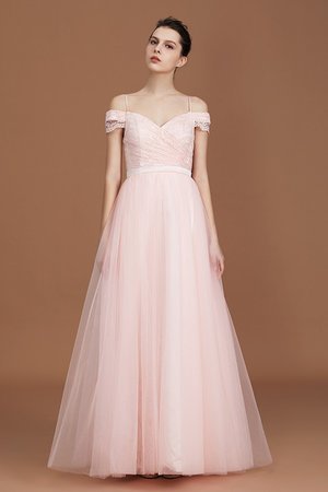 Robe demoiselle d'honneur fascinant de princesse en tulle a-ligne bretelles spaghetti