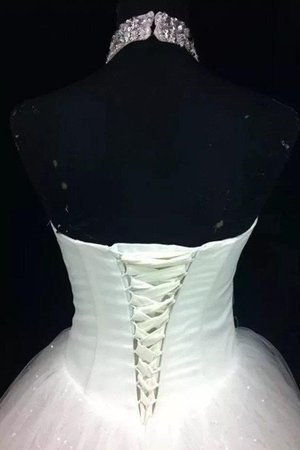 Robe de mariée avec perle noble longueur au ras du sol en tulle de mode de bal