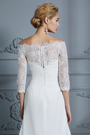 Robe de mariée avec décoration dentelle en chiffon gracieux de sirène naturel