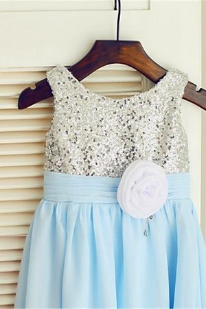 Robe cortège fille eclaté avec fleurs avec chiffon ligne a encolure ronde