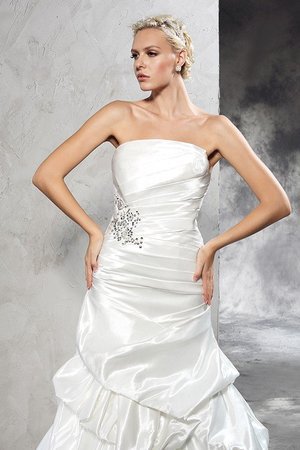 Robe de mariée longue plissage naturel manche nulle cordon