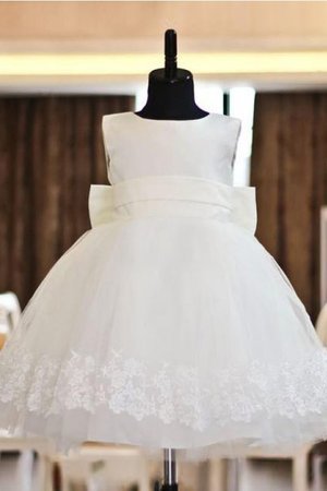 Robe cortège fille fermeutre eclair en organza encolure ronde de princesse ligne a