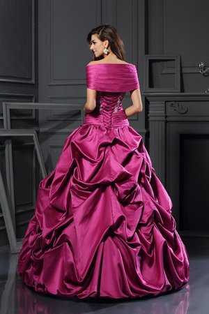 Robe de quinceanera naturel jusqu'au sol de mode de bal avec lacets en satin