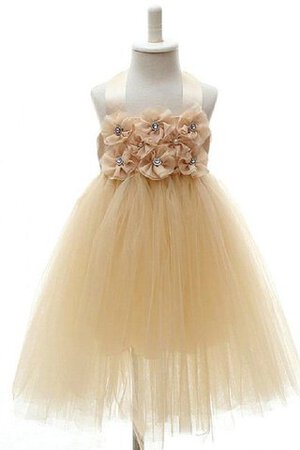 Robe cortège fille dénudé ligne a en tulle avec nœud à boucles fermeutre eclair