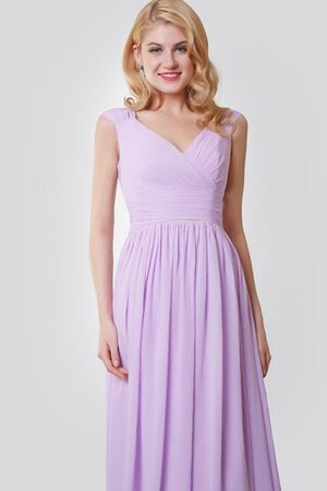 Robe demoiselle d'honneur romantique mode avec chiffon longueur au ras du sol ruché