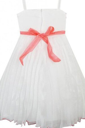 Robe cortège fille avec perle de col carré manche nulle de tour de ceinture en haute