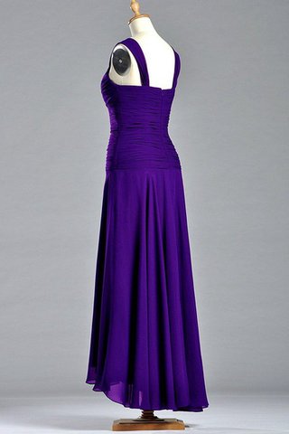Robe demoiselle d'honneur naturel de col carré avec chiffon de longueur à genou ligne a
