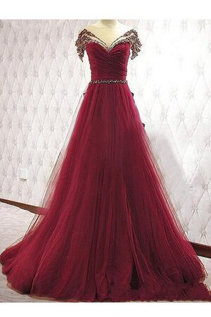 Robe de bal romantique delicat brillant fermeutre eclair ruché