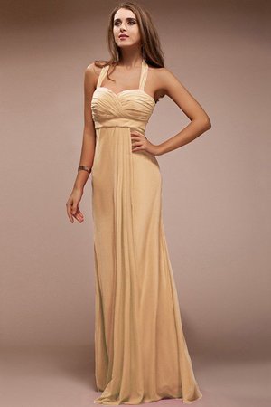 Robe demoiselle d'honneur longue avec chiffon de lotus de dos nu jusqu'au sol