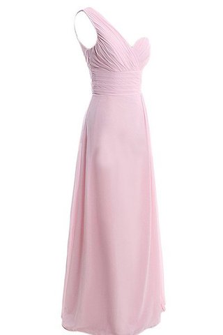 Robe demoiselle d'honneur plissage avec chiffon d'épaule asymétrique ligne a ruché