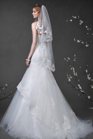 Robe de mariée avec perle avec fronce de bustier de sirène manche nulle
