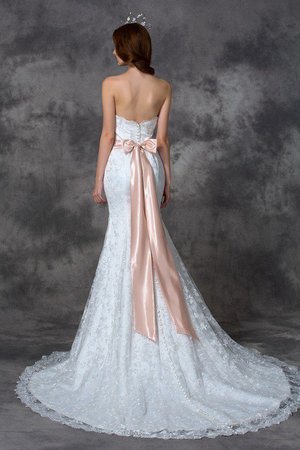 Robe de mariée longue naturel ceinture de sirène de bustier