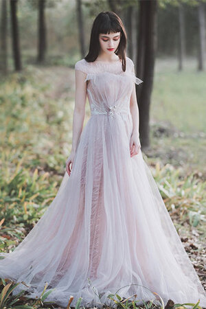 Robe de mariée avec zip de traîne courte charme modeste romantique