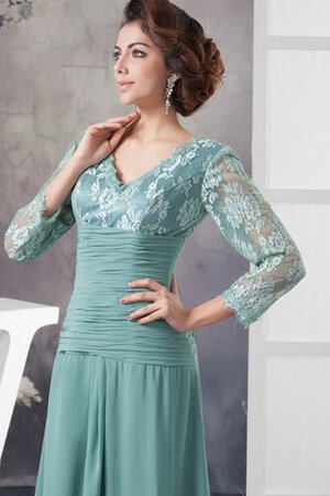 Robe de soirée longue avec chiffon appliques v encolure