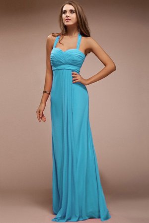 Robe demoiselle d'honneur longue avec chiffon de lotus de dos nu jusqu'au sol