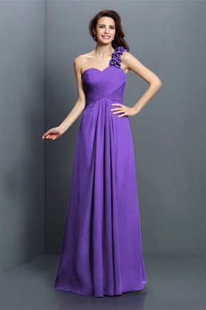 Robe demoiselle d'honneur longue de princesse avec zip avec chiffon manche nulle