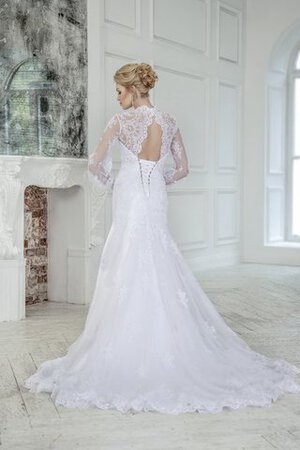 Robe de mariée discrete naturel de sirène avec décoration dentelle jusqu'au sol