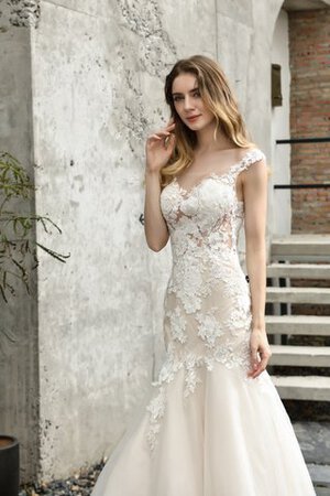 Robe de mariée attrayant textile en tulle de col bateau sexy solennelle