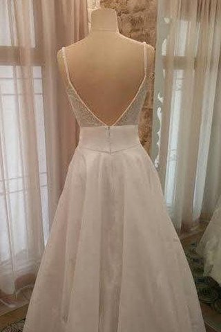 Robe de mariée avec sans manches de tour de ceinture en haute jusqu'au sol textile taffetas