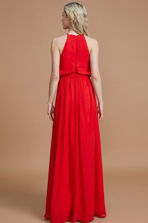 Robe demoiselle d'honneur avec ruban avec chiffon dénudé ceinture ligne a