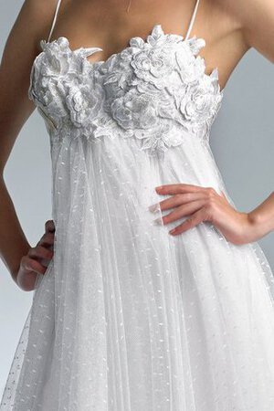 Robe de bal naturel avec fleurs bretelles spaghetti en tulle avec décoration dentelle