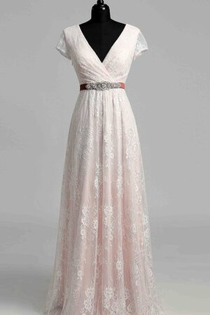 Robe de mariée décontracté plissage luxueux avec perle au bord de la mer