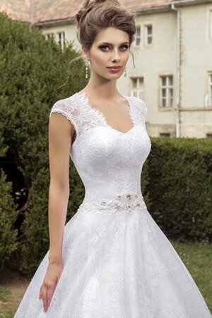 Robe de mariée classique cordon avec perle avec manche épeules enveloppants avec cristal