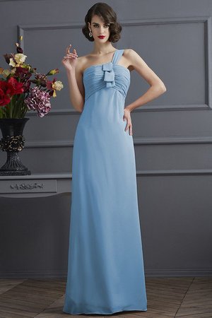 Robe demoiselle d'honneur plissage longue avec fronce manche nulle en chiffon