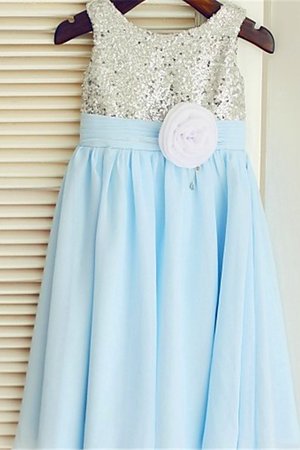 Robe cortège fille eclaté avec fleurs avec chiffon ligne a encolure ronde