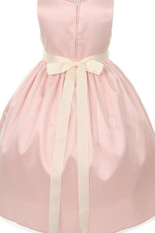 Robe cortège fille avec manche courte en taffetas fermeutre eclair manche nulle a-ligne