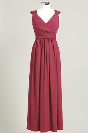 Robe demoiselle d'honneur distinguee avec chiffon v encolure avec manche épeules enveloppants