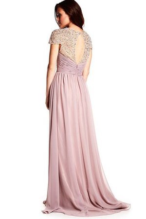 Robe de bal classique avec manche courte ruché en chiffon avec manche épeules enveloppants