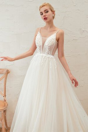 Robe de mariée sans dos bretelles spaghetti fabuleux naturel longue