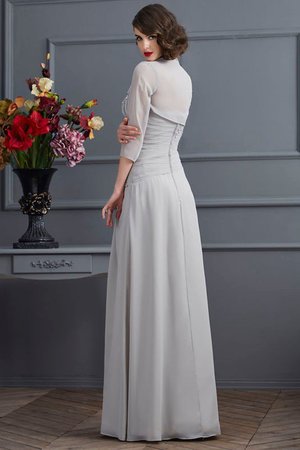 Robe mère de mariée longue naturel appliques ligne a d'épaule asymétrique