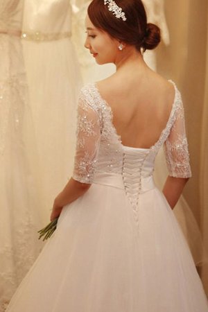 Robe de mariée avec perle accrocheur de sirène d'epaule ecrite de traîne mi-longue