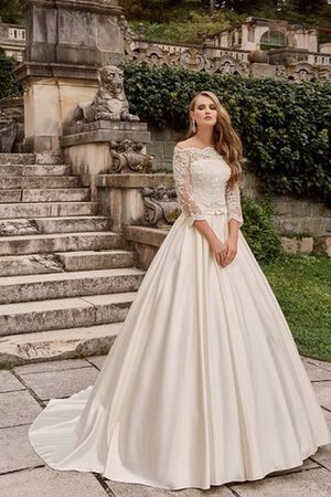 Robe de mariée delicat ceinture en étoffe en dentelle de mode de bal avec ruban