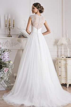 Robe de mariée longue facile de traîne moyenne avec sans manches en dentelle