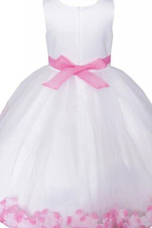 Robe cortège fille a-ligne avec nœud fermeutre eclair textile en tulle avec sans manches