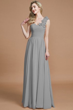 Robe demoiselle d'honneur naturel ligne a en chiffon de princesse avec sans manches