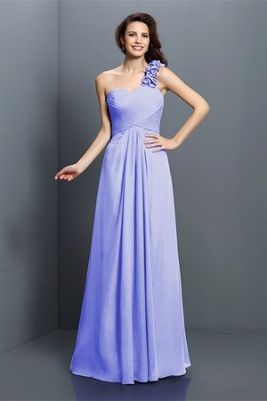 Robe demoiselle d'honneur longue de princesse avec zip avec chiffon manche nulle