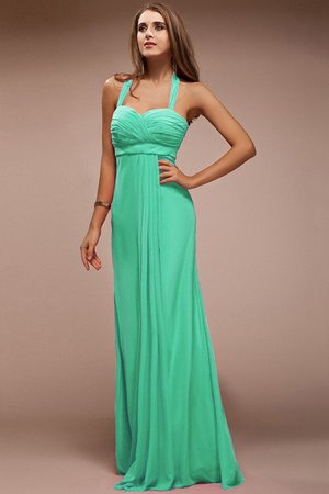 Robe demoiselle d'honneur longue avec chiffon de lotus de dos nu jusqu'au sol