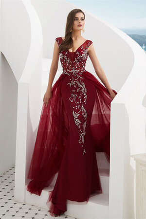 Robe de bal branle avec sans manches de col en v absorbant delicat