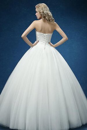 Robe de mariée naturel textile en tulle sans dos avec sans manches avec décoration dentelle